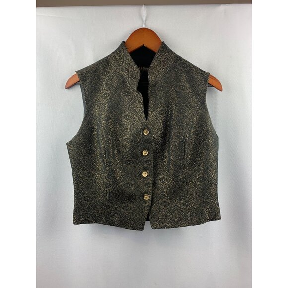 Women's Georgiou Studio Black & Gold Vest Size 8 - Picture 1 of 8